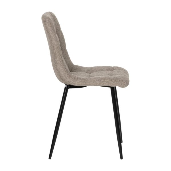 Silla taupe tejido-metal contract 44 x 42 x 89 cm