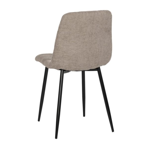 Silla taupe tejido-metal contract 44 x 42 x 89 cm