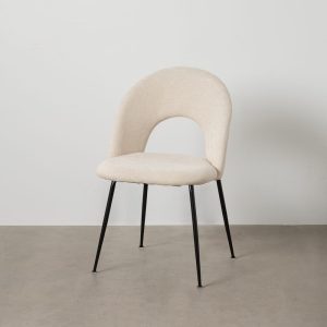 Silla Blanco Tejido-Metal Contract 49 X 60 X 81 Cm Silla Blanco Tejido-Metal Contract 49 X 60 X 81 Cm