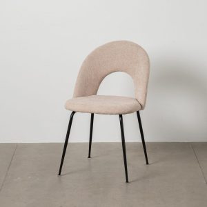Silla Beige Tejido-Metal Contract 49 X 60 X 81 Cm Silla Beige Tejido-Metal Contract 49 X 60 X 81 Cm