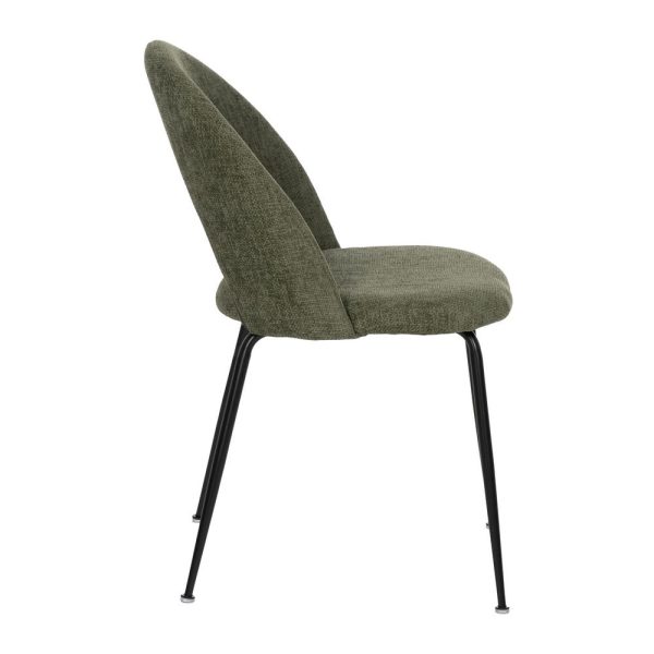 Silla verde tejido-metal contract 49 x 60 x 81 cm
