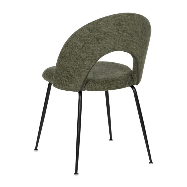 Silla verde tejido-metal contract 49 x 60 x 81 cm