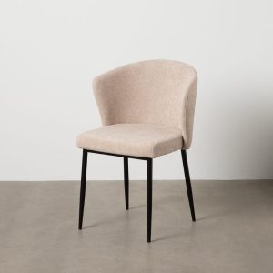 Silla Beige Tejido-Metal Contract 52,50 X 55 X 80 Cm Silla Beige Tejido-Metal Contract 52,50 X 55 X 80 Cm