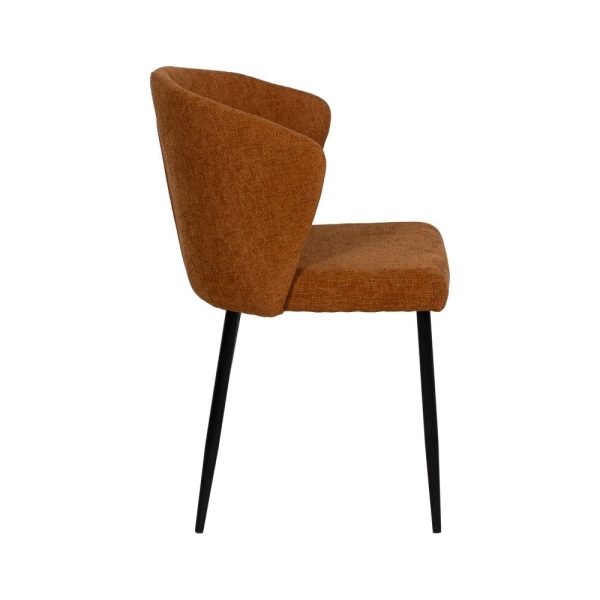 Silla marrón tejido-metal contract 59 x 55 x 80 cm