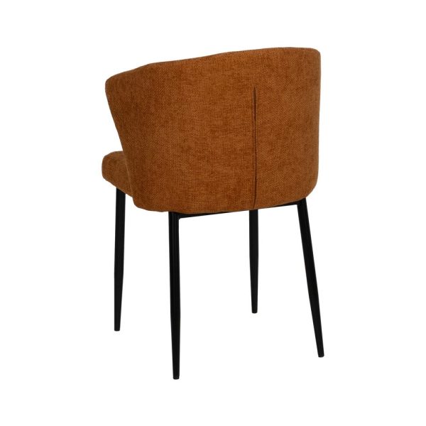 Silla marrón tejido-metal contract 59 x 55 x 80 cm