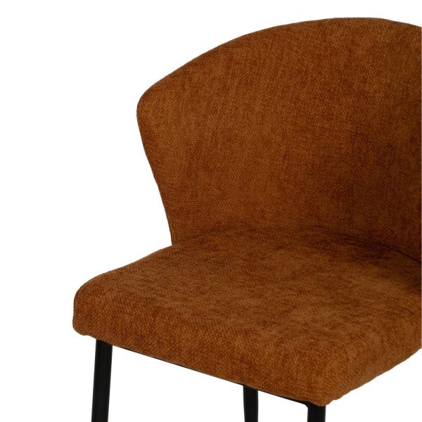 Silla marrón tejido-metal contract 59 x 55 x 80 cm