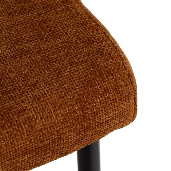 Silla marrón tejido-metal contract 59 x 55 x 80 cm