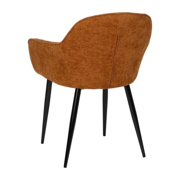 Silla marrón tejido-metal contract 60 x 59 x 83 cm