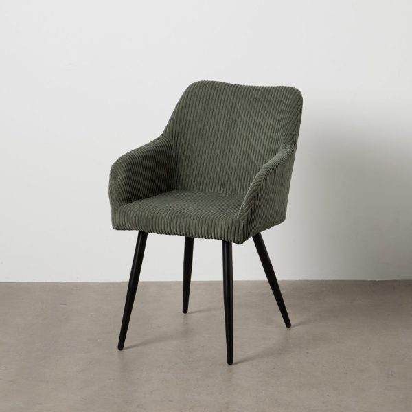 Silla verde tejido-metal contract 57 x 43 x 83 cm