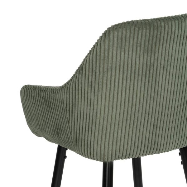 Taburete verde tejido-metal contract 54 x 41,50 x 109 cm