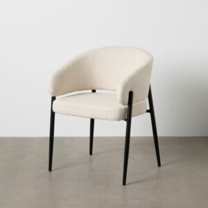 Silla Blanco Tejido-Metal Contract 60 X 57 X 79 Cm Silla Blanco Tejido-Metal Contract 60 X 57 X 79 Cm