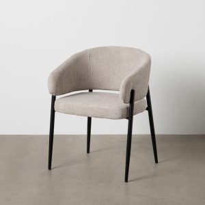 Silla Gris Tejido-Metal Contract 60 X 57 X 79 Cm Silla Gris Tejido-Metal Contract 60 X 57 X 79 Cm