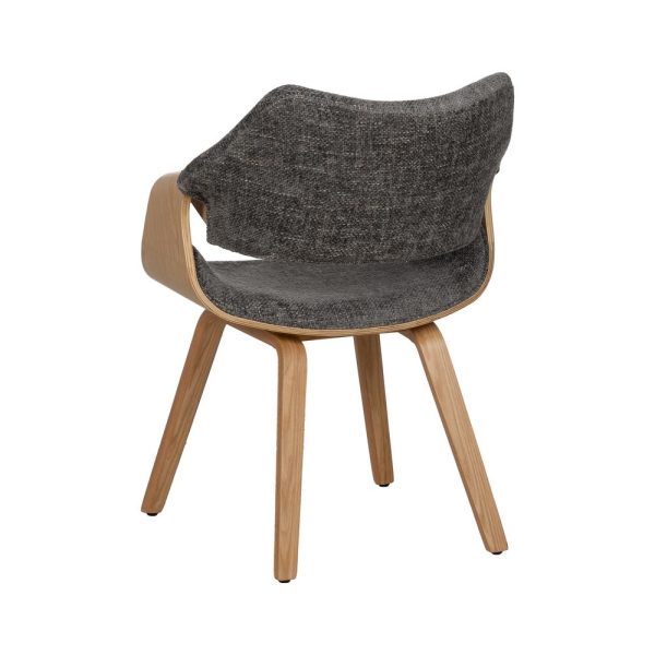 Silla gris-natural tejido-madera 61 x 56 x 82 cm