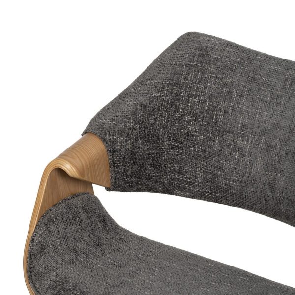 Silla gris-natural tejido-madera 61 x 56 x 82 cm