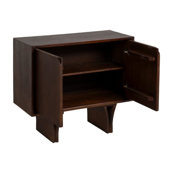 Mueble auxiliar marrón madera de acacia 90 x 40 x 80 cm