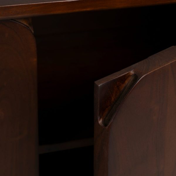 Mueble auxiliar marrón madera de acacia 90 x 40 x 80 cm