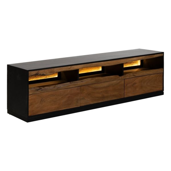 Mueble tv led madera-metal salón 180 x 42 x 50 cm