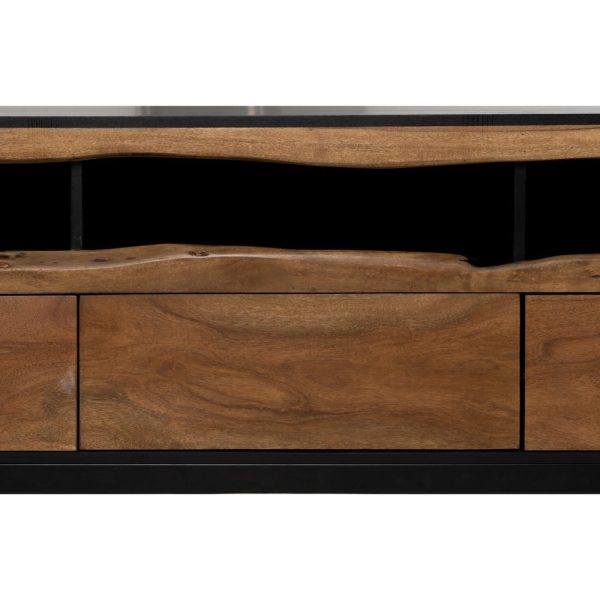 Mueble tv led madera-metal salón 180 x 42 x 50 cm