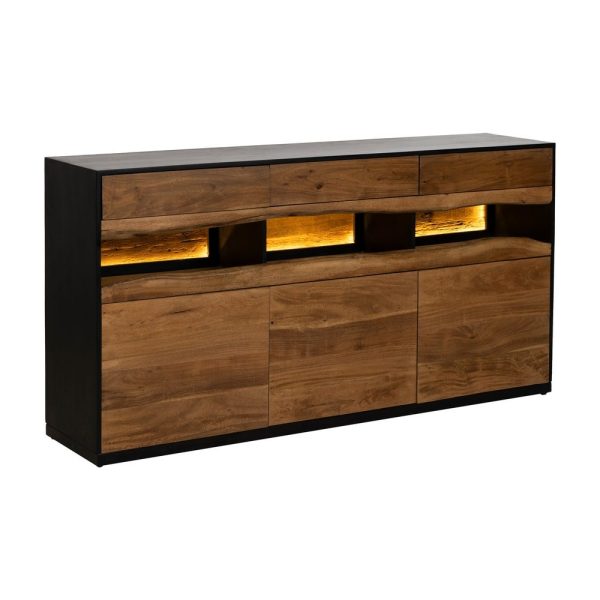 Aparador led madera-metal salón 180 x 40 x 93 cm