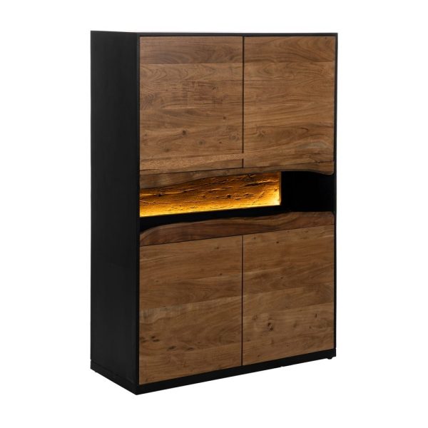 Armario led madera-metal salón 100 x 40 x 147 cm