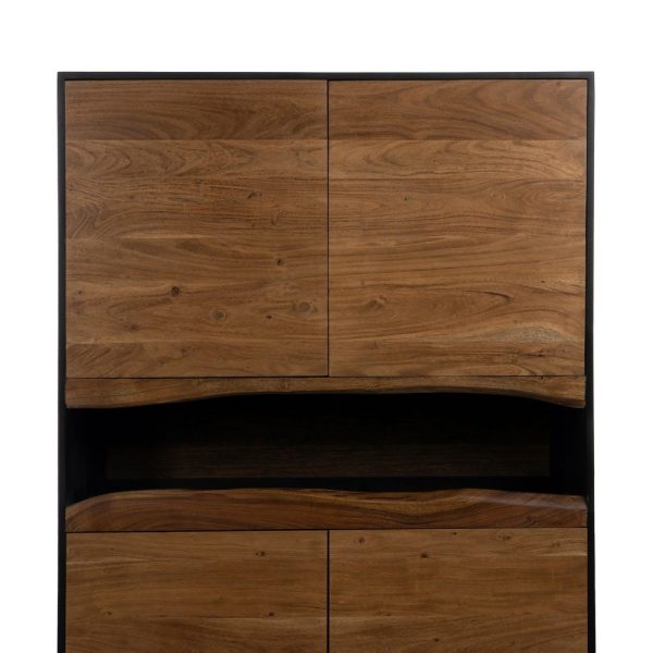 Armario led madera-metal salón 100 x 40 x 147 cm