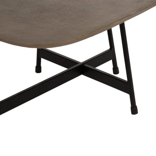 Mesa centro oro-negro metal salón 61 x 61 x 37 cm