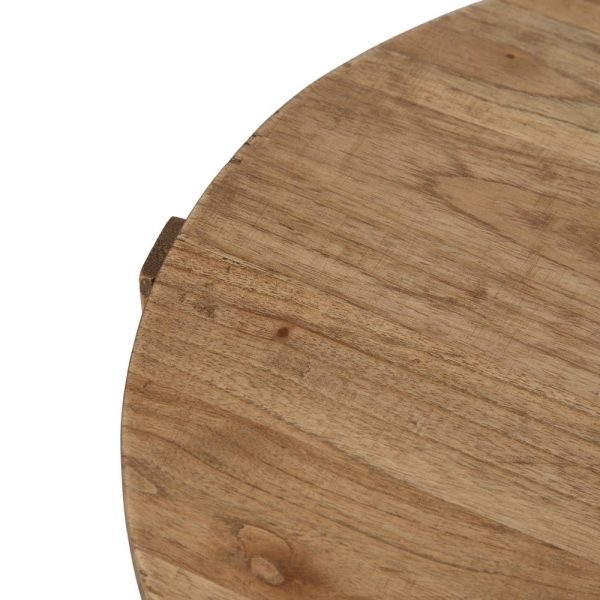 Mesa auxiliar natural madera mindi salón 40 x 40 x 45 cm