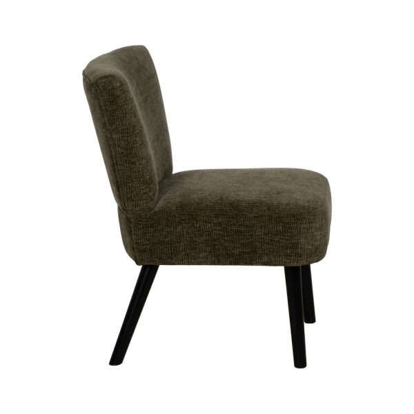 Sillón verde tejido-madera salón 55 x 63 x 76 cm