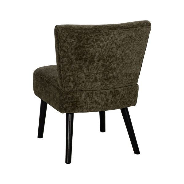 Sillón verde tejido-madera salón 55 x 63 x 76 cm
