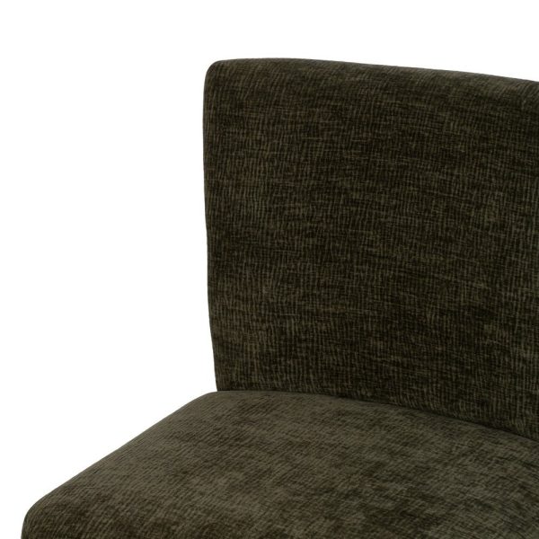 Sillón verde tejido-madera salón 55 x 63 x 76 cm