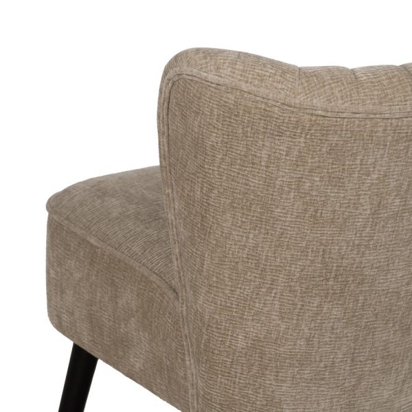 Sillón beige tejido-madera salón 58 x 70 x 74 cm