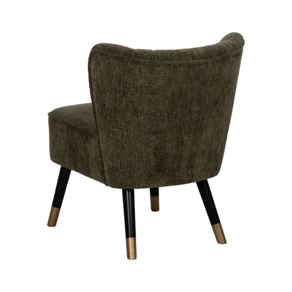 Sillón verde tejido-madera salón 58 x 70 x 74 cm