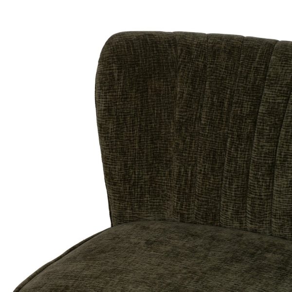Sillón verde tejido-madera salón 58 x 70 x 74 cm