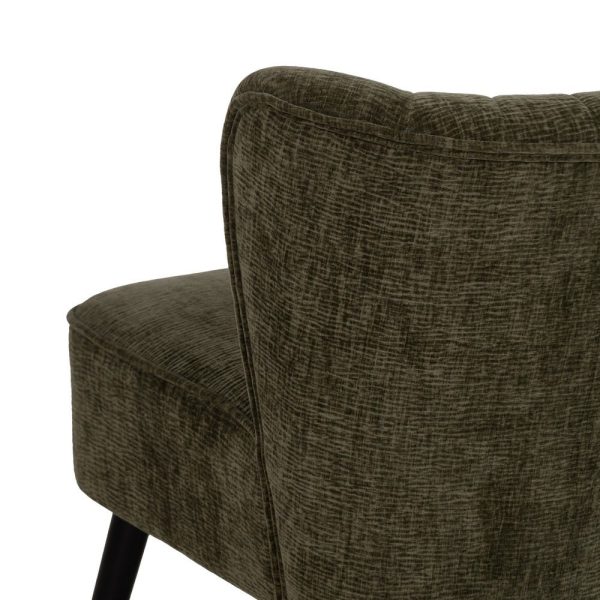 Sillón verde tejido-madera salón 58 x 70 x 74 cm