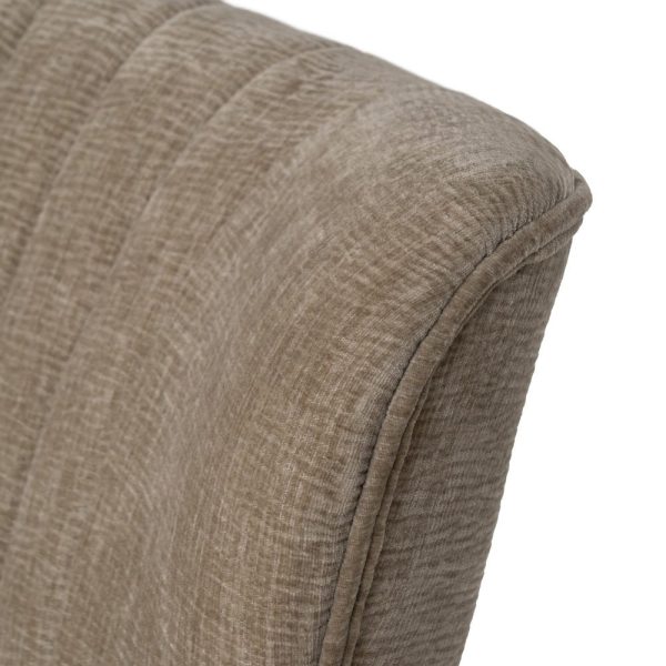 Sofá beige tejido-madera salón 134 x 70 x 74 cm