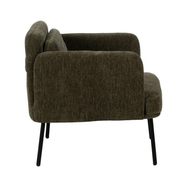 Sillón verde tejido-madera salón 72 x 72 x 73 cm