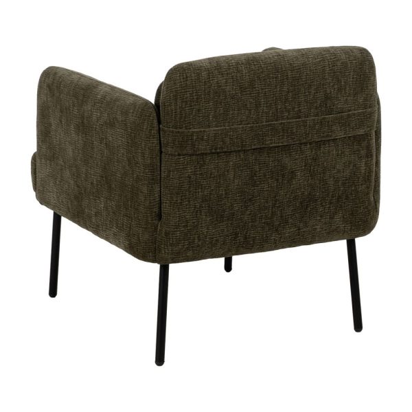 Sillón verde tejido-madera salón 72 x 72 x 73 cm