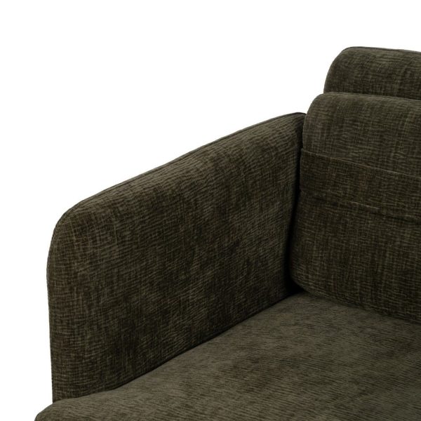 Sillón verde tejido-madera salón 72 x 72 x 73 cm
