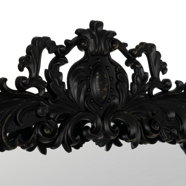 Espejo negro madera paulonia decoración 75 x 183 x 4,50 cm