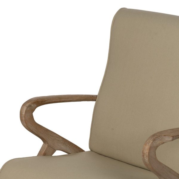 Sillón natural-beige tejido-madera 57 x 55 x 85 cm