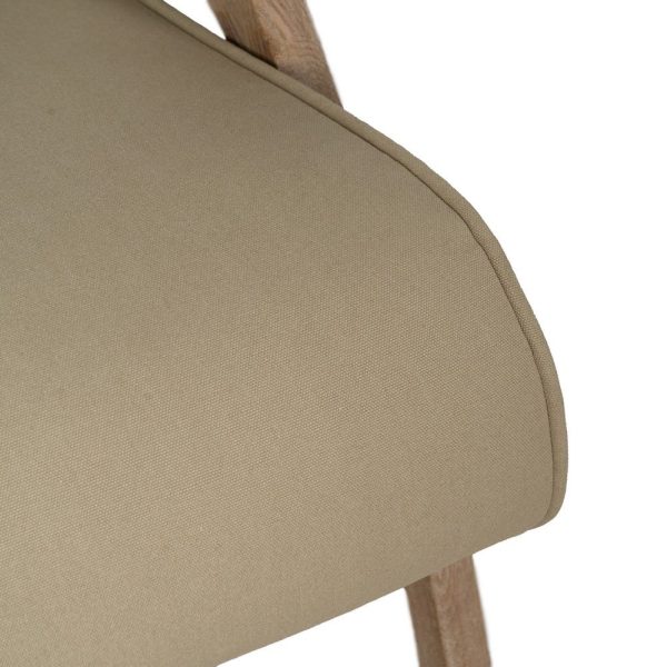 Sillón natural-beige tejido-madera 57 x 55 x 85 cm