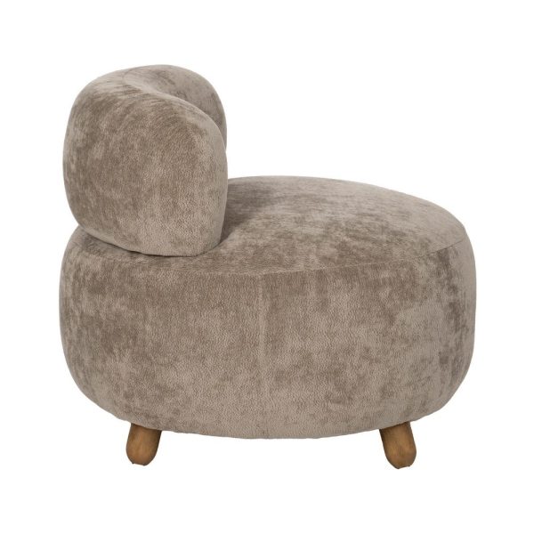 Sillón taupe madera de abedul salón 78 x 82 x 71 cm