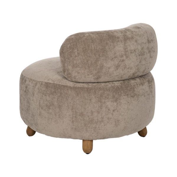 Sillón taupe madera de abedul salón 78 x 82 x 71 cm