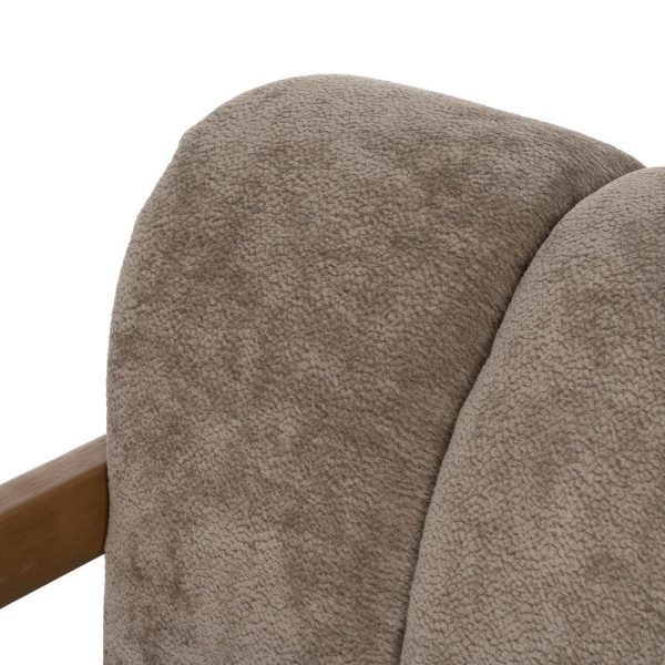 Sillón taupe madera de abedul salón 76,50 x 87 x 72,50 cm