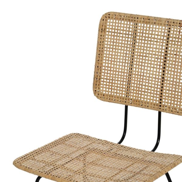 Silla fibra natural-metal salón 51 x 50 x 84 cm