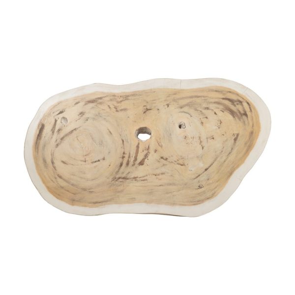 Mesa centro blanco rozado madera de suar 100 x 70 x 45 cm