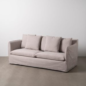 Sofá Taupe Tejido Salón 197 X 91 X 78 Cm Sofá Taupe Tejido Salón 197 X 91 X 78 Cm