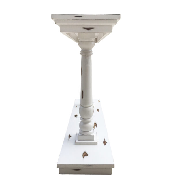 Consola decapada blanca columnas 120*30*80