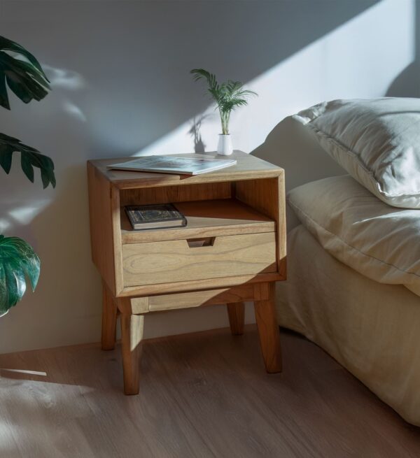 Mesita scandi 1 cajón 1 hueco 45*40*55
