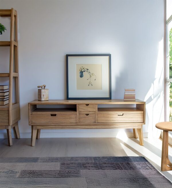 Mueble tv scandi 4 cajones 2 huecos 140*40*50